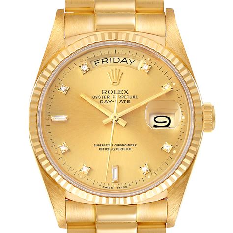 price of solid gold rolex day date president|Rolex Day-Date president 36mm.